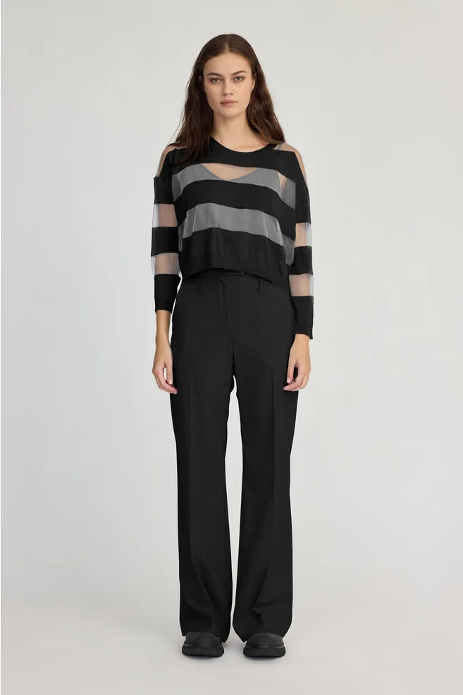 Taylor Banded Sweater Black