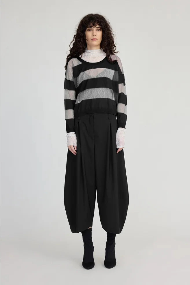 Taylor Banded Sweater Black