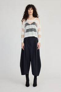 Taylor Banded Sweater Ivory