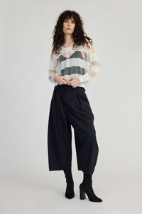 Taylor Banded Sweater Ivory