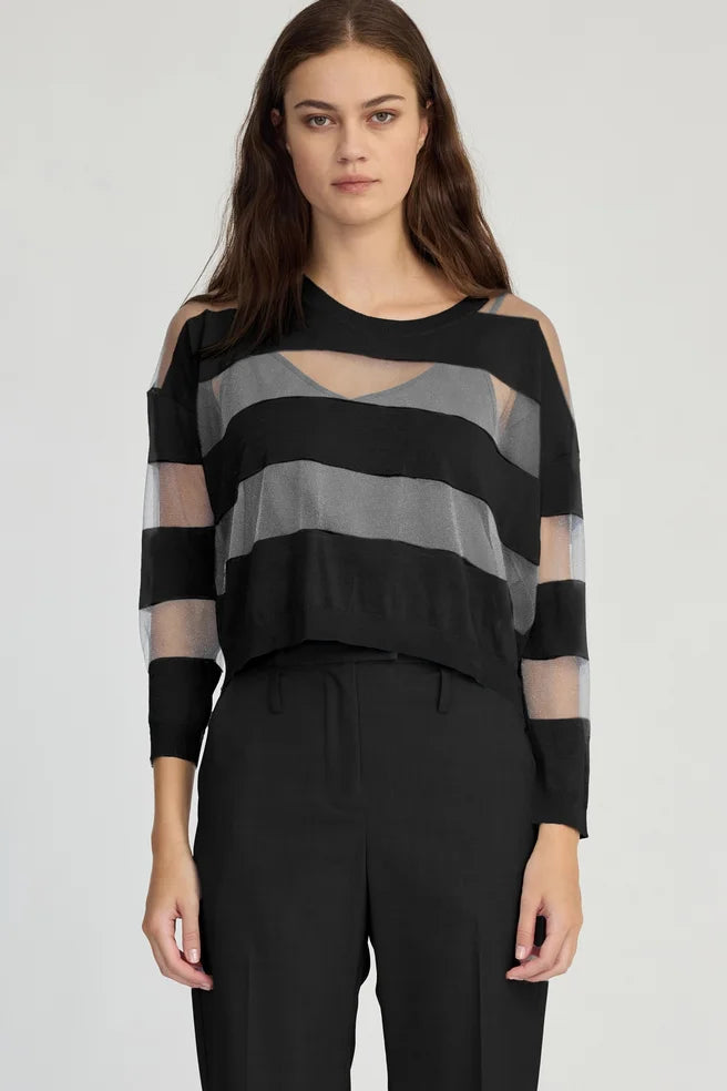 Taylor Banded Sweater Black