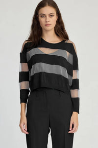 Taylor Banded Sweater Black