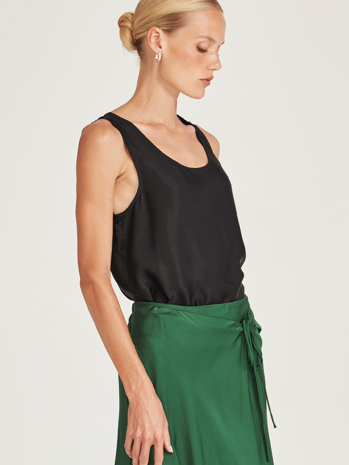Caroline Sills Addy Long Tank Black