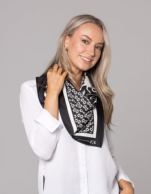 Dark Hampton Little Silk Scarf – Degas