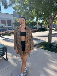 DEA Dianne Leather Blazer Python Print