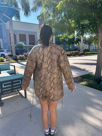 DEA Dianne Leather Blazer Python Print