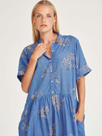 Sills Monica Dress Blue Print