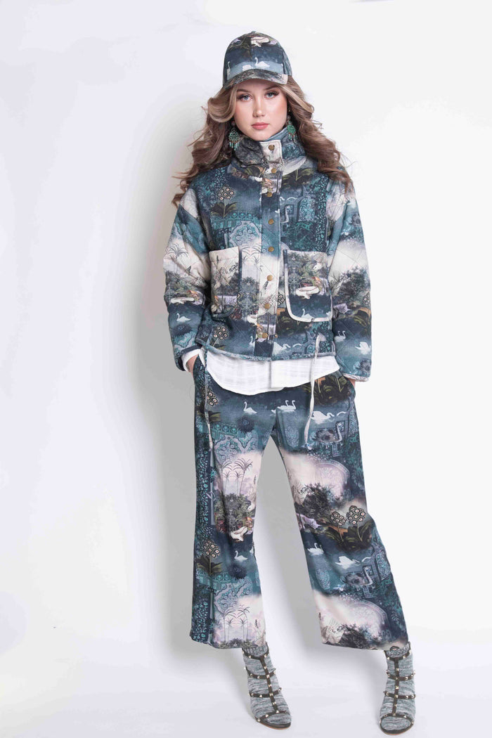 Sheryl May Green Collage Quilted Jacket
