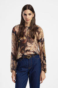Dixie Sheer Printed Blouse