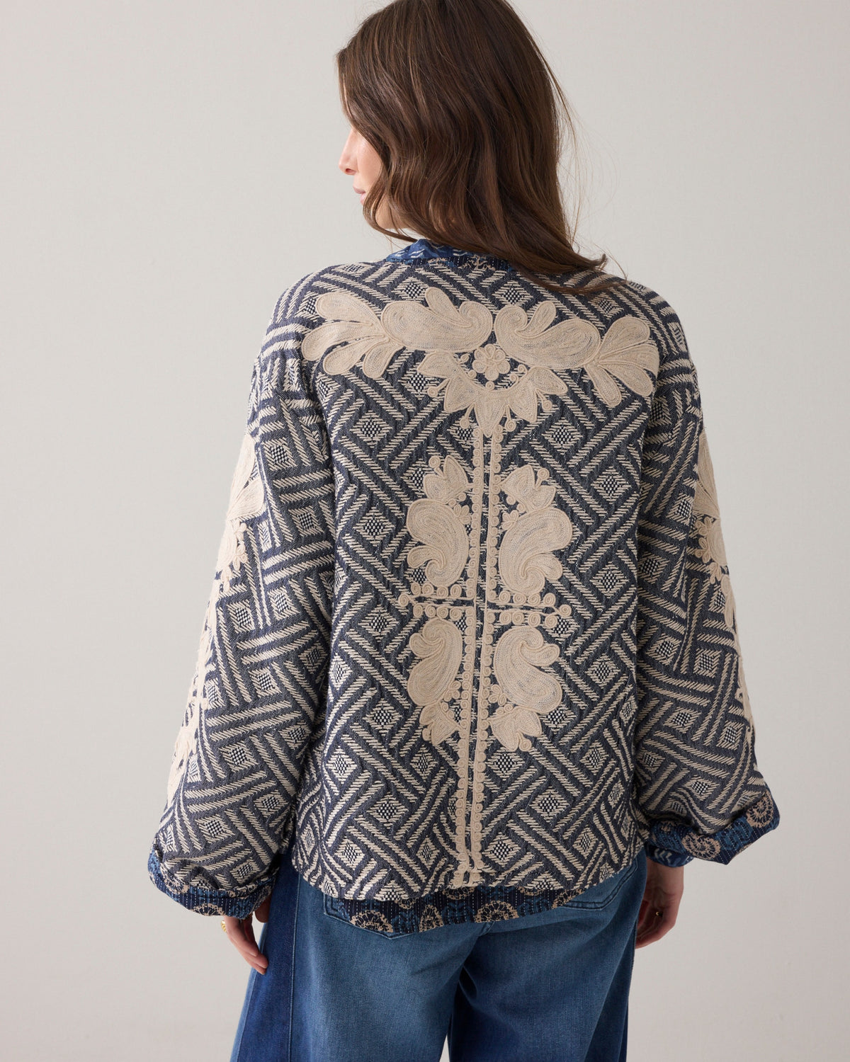 Summum Blue Jaquard Jacket
