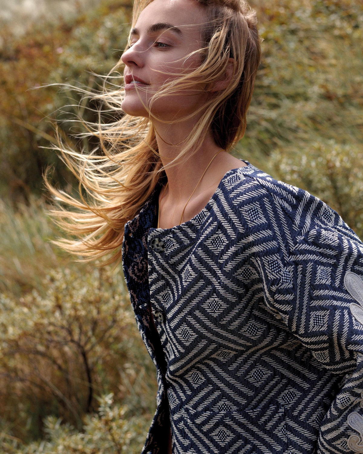 Summum Blue Jaquard Jacket