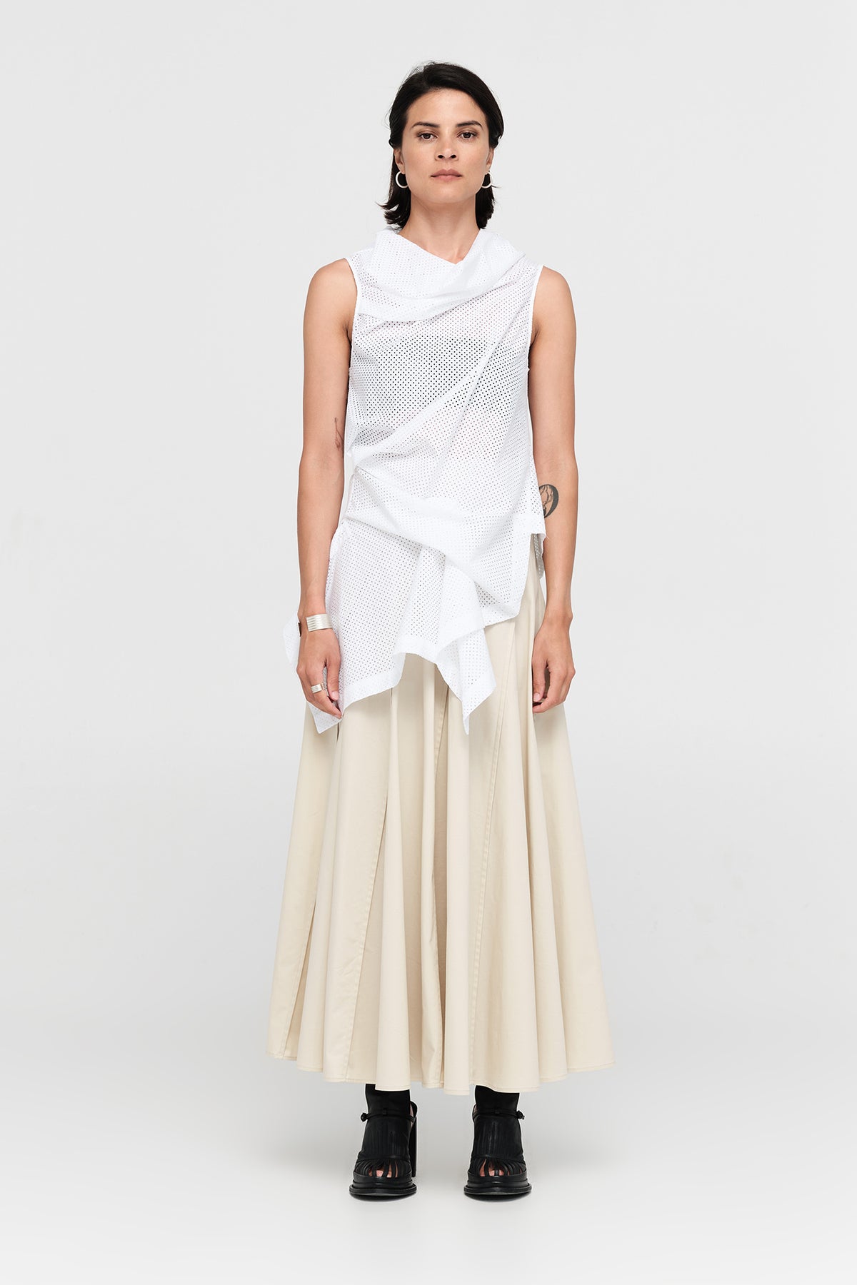 Taylor Sym Top Ivory Perforated