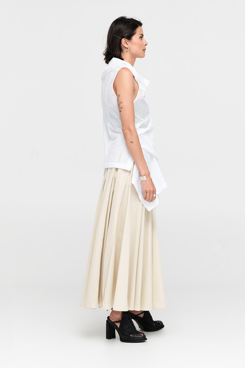 Taylor Sym Top Ivory Perforated