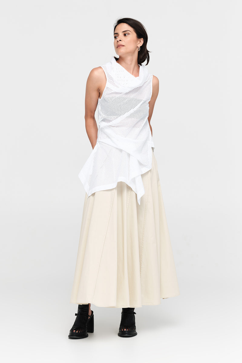 Taylor Sym Top Ivory Perforated