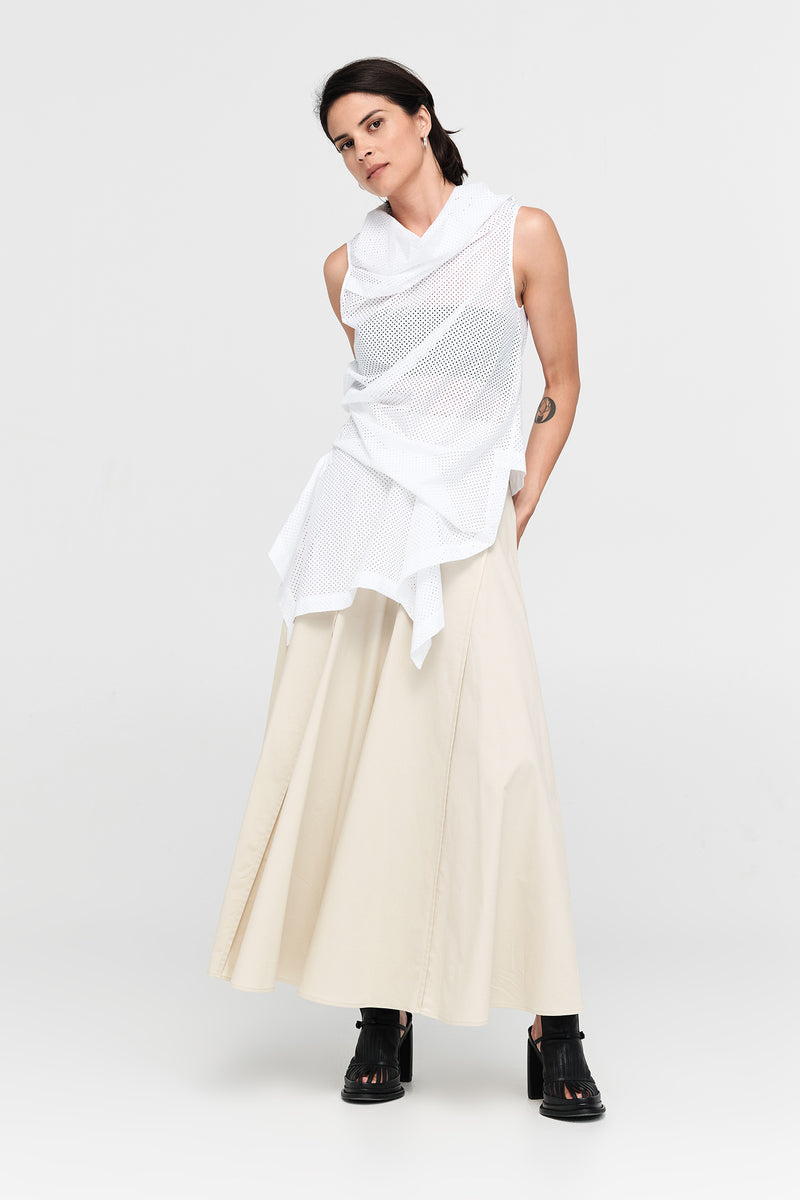 Taylor Sym Top Ivory Perforated