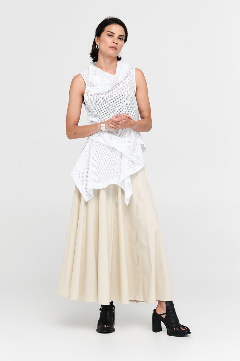 Taylor Sym Top Ivory Perforated