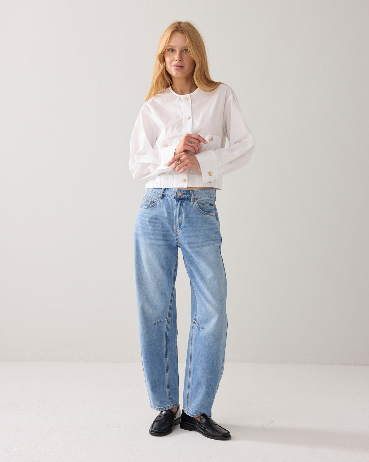 Summum Cropped Cotton Blouse