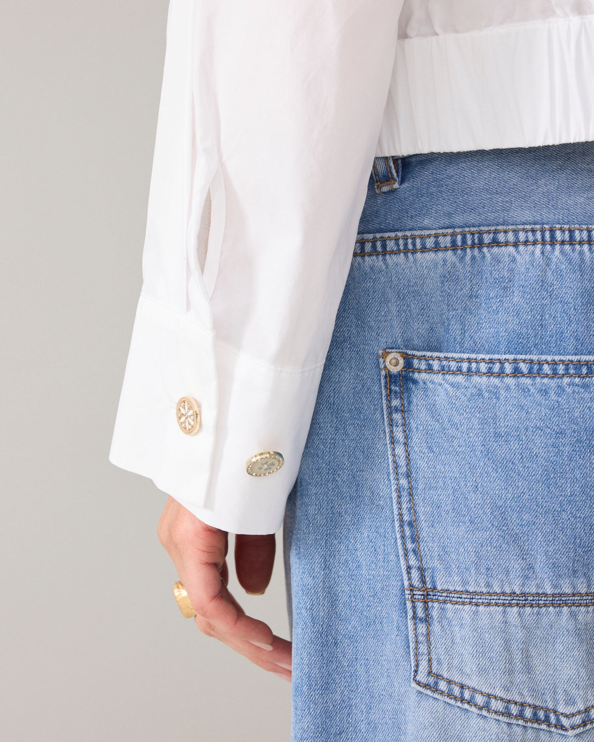 Summum Cropped Cotton Blouse