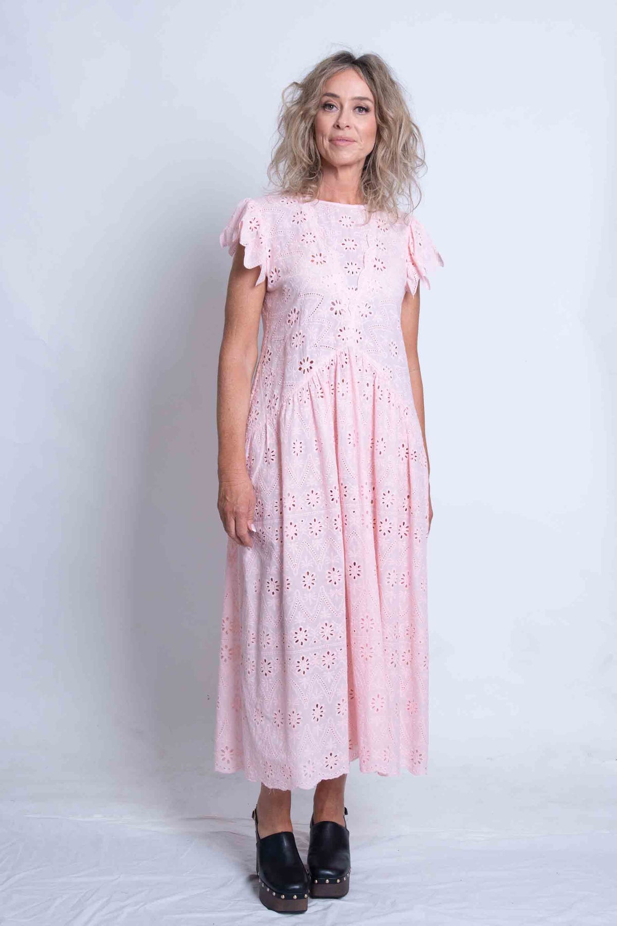 Sheryl May Pink Broderie Dress