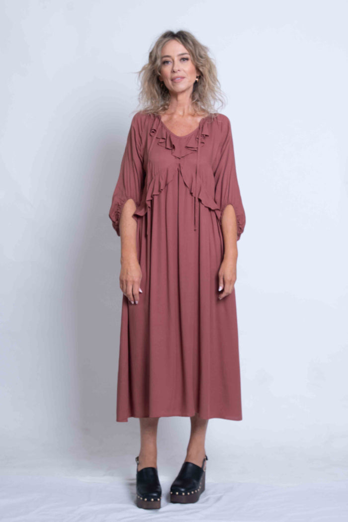 Sheryl May Roberta Dress Wood Rose