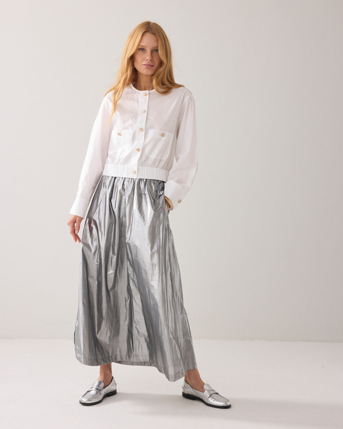 Summum Cropped Cotton Blouse