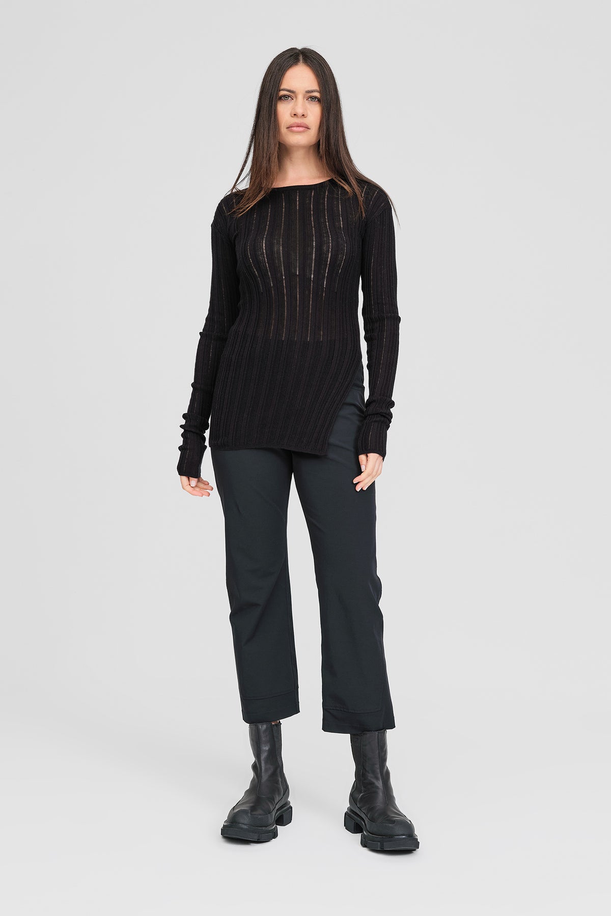 Taylor Rounded Veneer Tunic Black