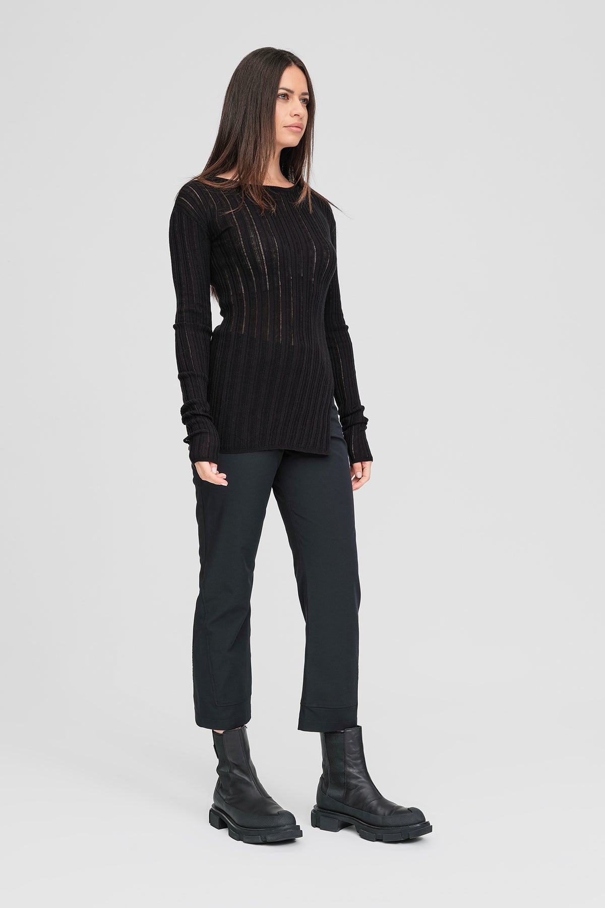 Taylor Rounded Veneer Tunic Black