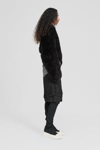 Taylor Sleeved Distort Shrug Black