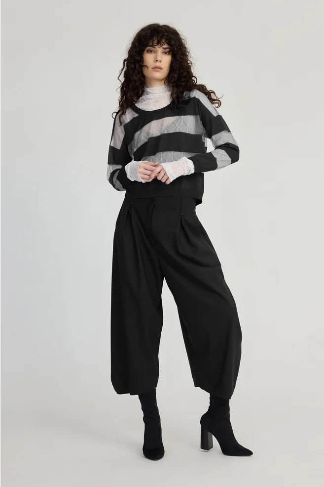 Taylor Banded Sweater Black