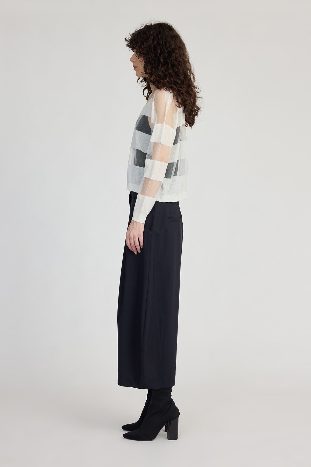 Taylor Banded Sweater Ivory