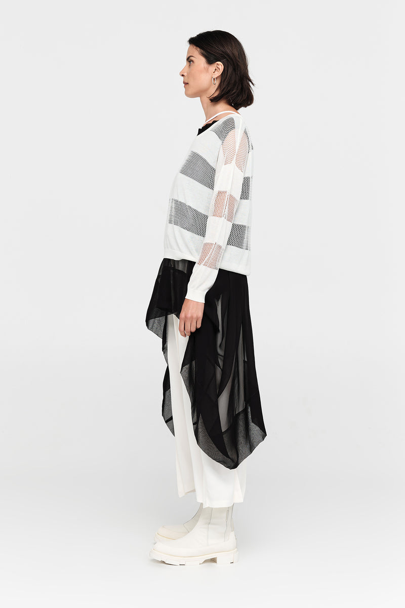 Taylor Banded Sweater Ivory