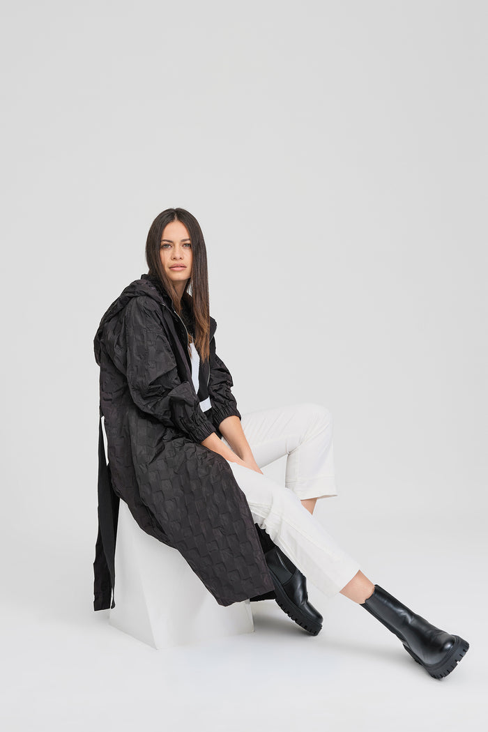 Taylor Textured Ascribe Raincoat Black