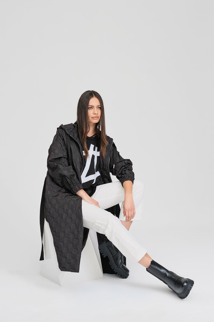 Taylor Textured Ascribe Raincoat Black