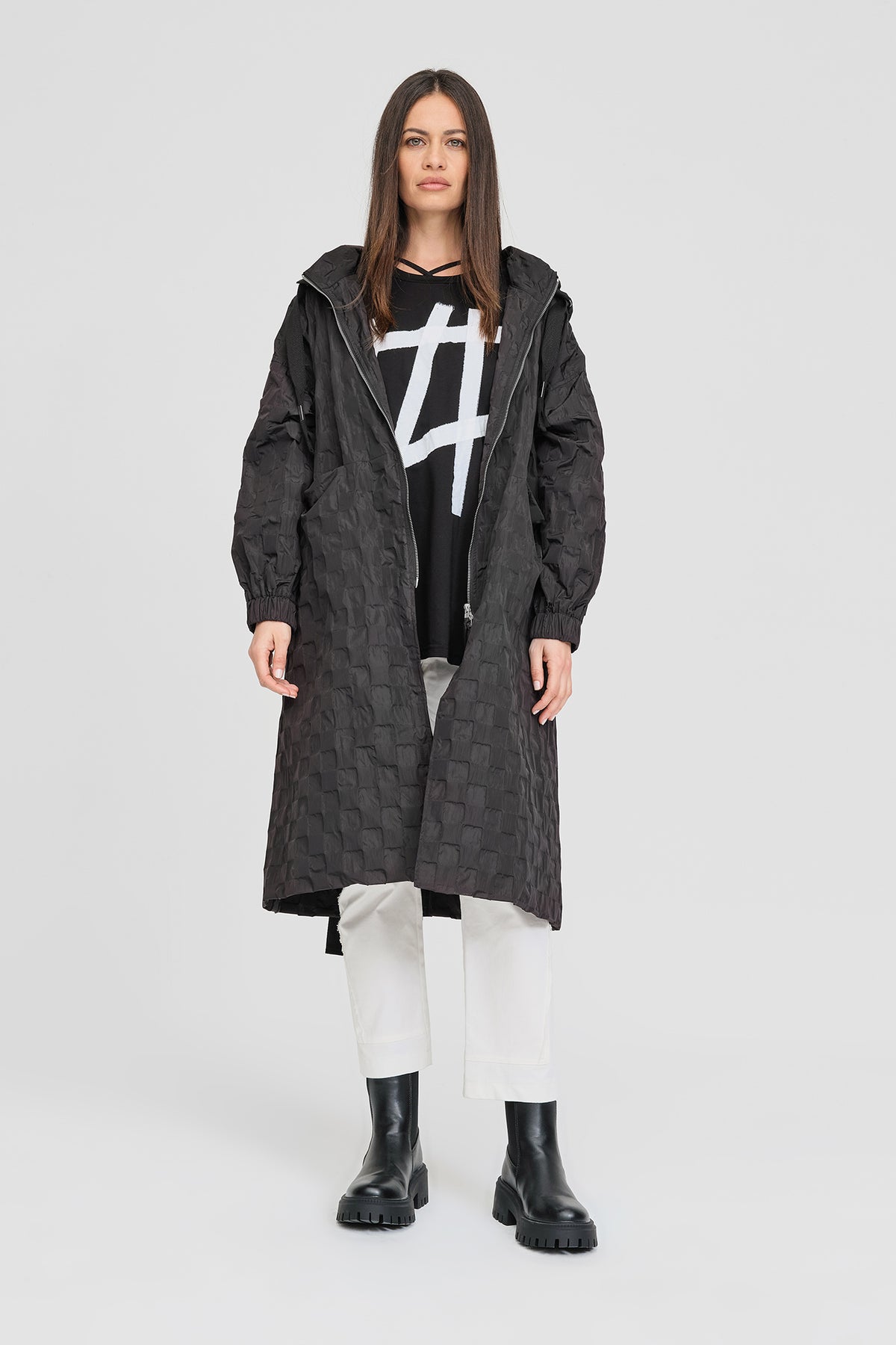 Taylor Textured Ascribe Raincoat Black