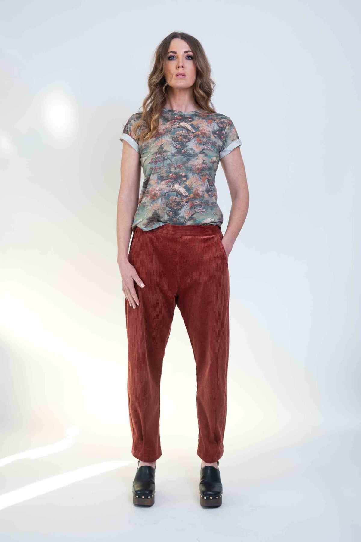 Sheryl May Rust Nomad Corduroy Trousers
