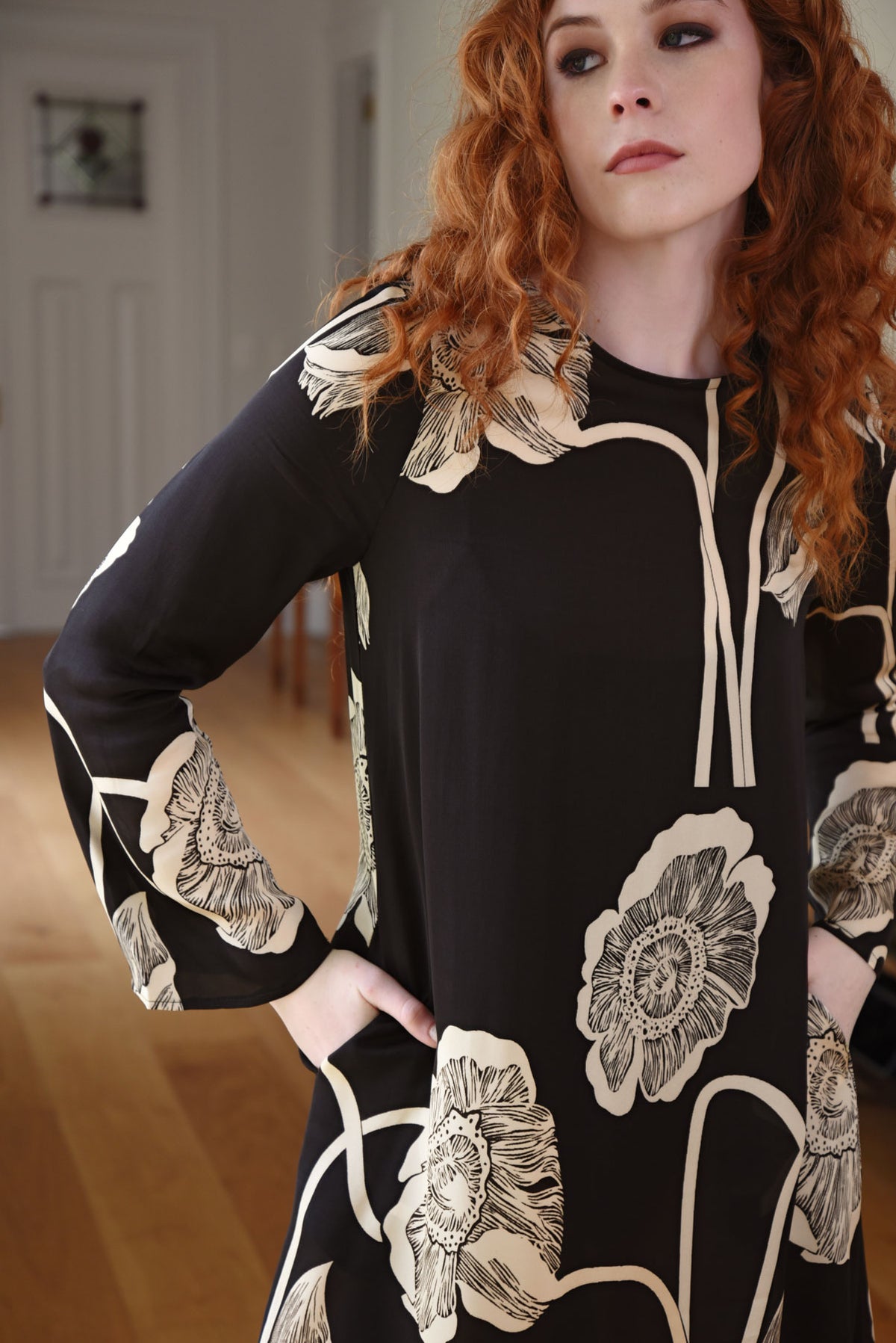 Curate Charge It To My Room Dress Black Print