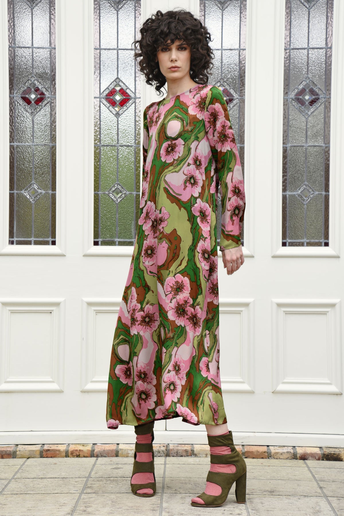 Curate Charge It To My Room Dress Pink & Green