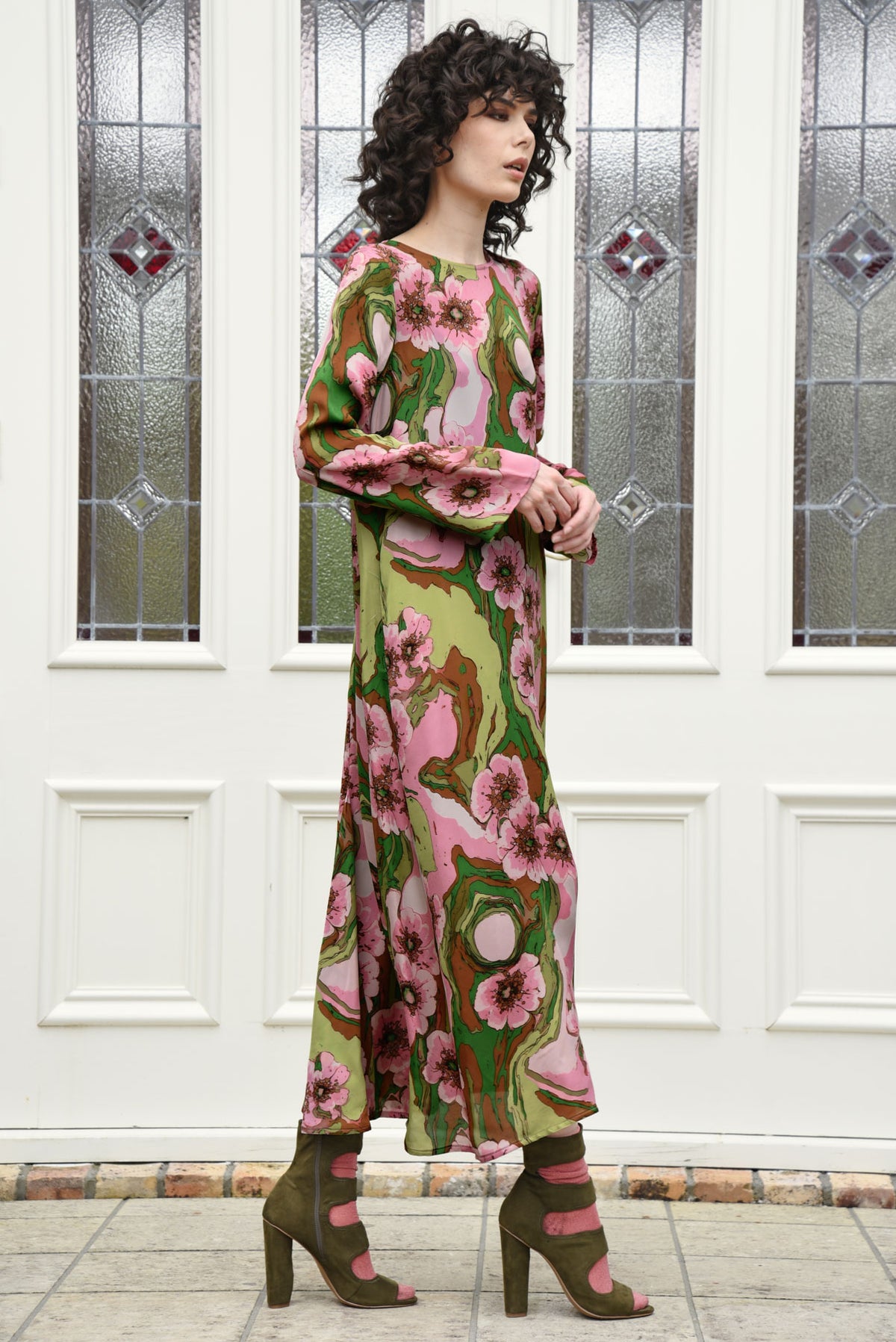 Curate Charge It To My Room Dress Pink & Green
