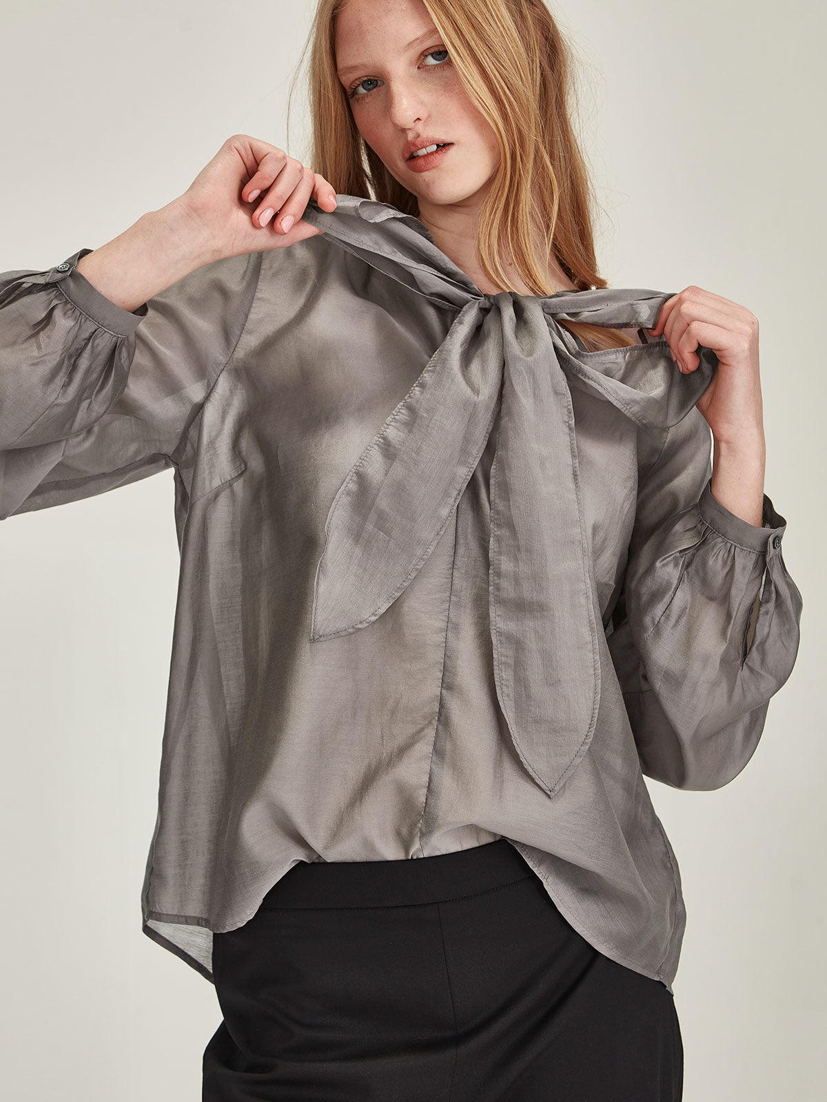 Caroline Sills Tie Neck Blouse