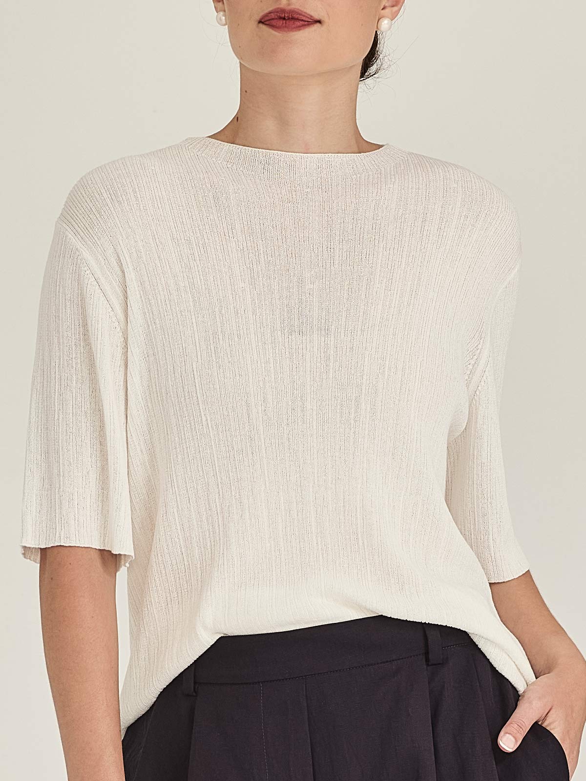 Caroline Sills Crinkle Knit Tee
