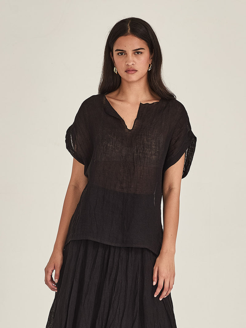 Caroline Sills Palmer Linen Top