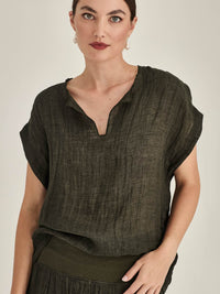 Caroline Sills Palmer Linen Top
