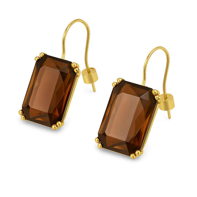 LeDore Edie Drop Earring Smoky Quartz Brown