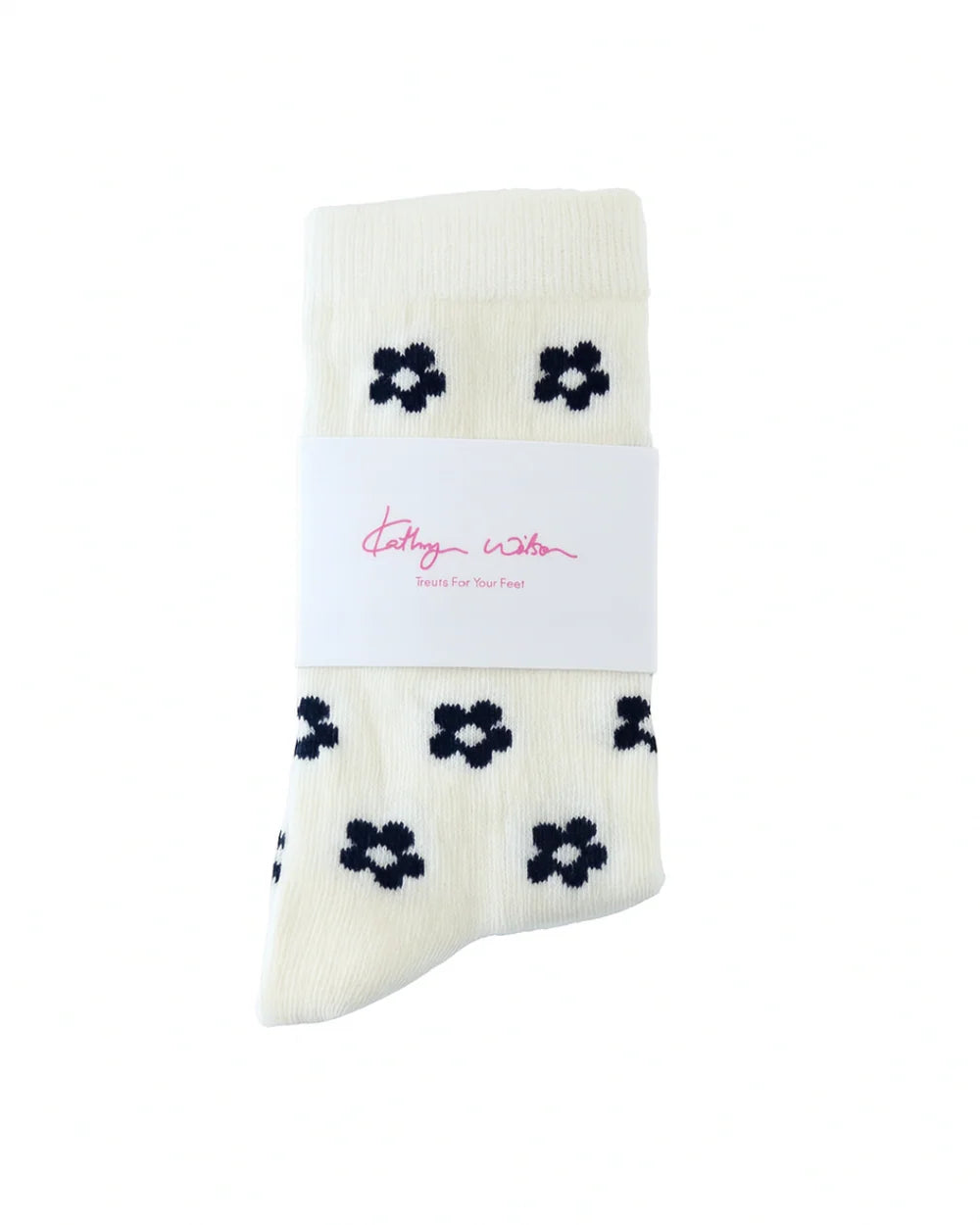 Kathryn Wilson Petal Socks Cream/Ink