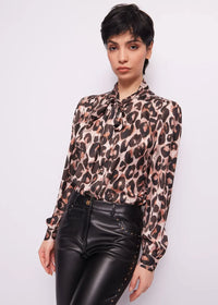 Gaudi Animal Print Satin Blouse