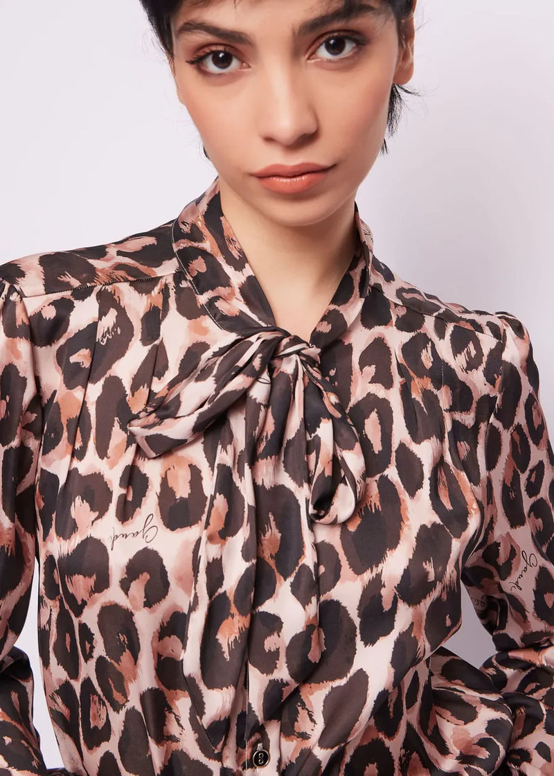 Gaudi Animal Print Satin Blouse