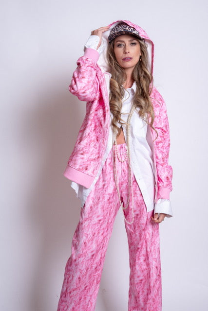 Sheryl May Pink Print Hoodie