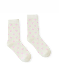 Kathryn Wilson Heart Socks Cream/Pink