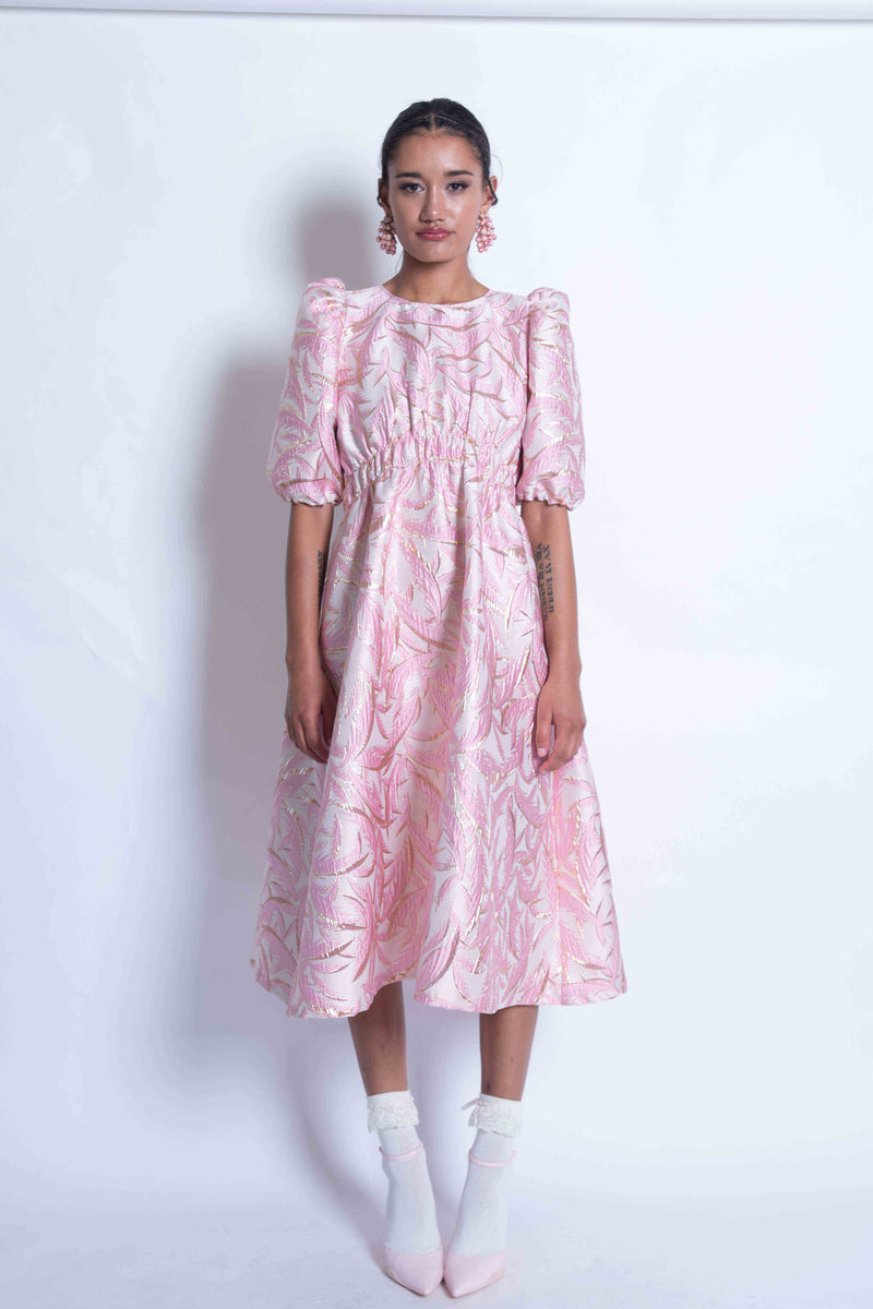 Sheryl May Pink Jacquard Maya Dress