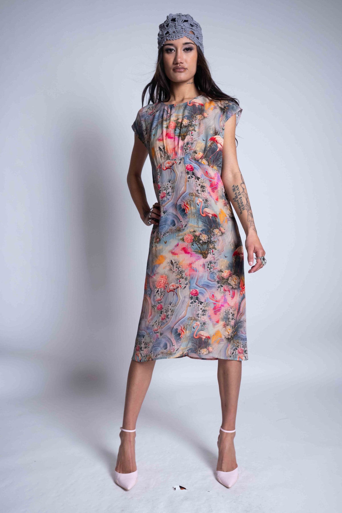 Sheryl May Psychedelic Flamingo Rosalie Dress
